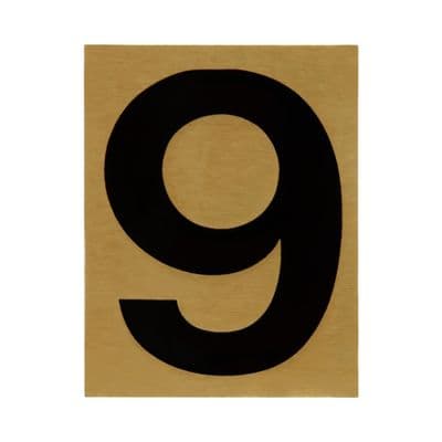 Number Signage 9 S&T No. 98 9 Size 6.3 CM. Brass