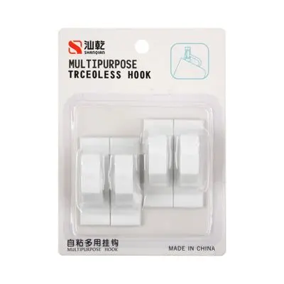 Plastic Hook SUPERLINE SQ-8188 (Pack 4 Pcs.) White