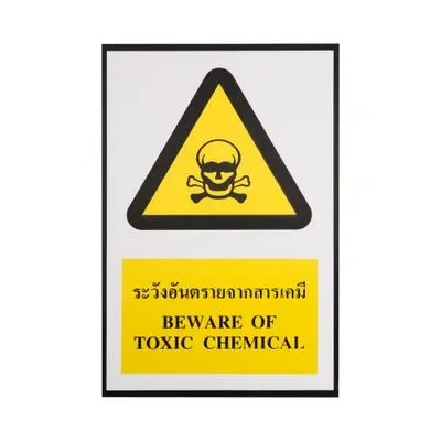 ป้ายพลาสวูดระวังอันตรายจากสารเคมี PANKO ขนาด 20 x 30 ซม.