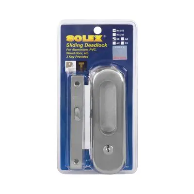 ชุดมือจับกุญแจบานเลื่อนซิงค์ SOLEX รุ่น 252 สีสเตนเลส