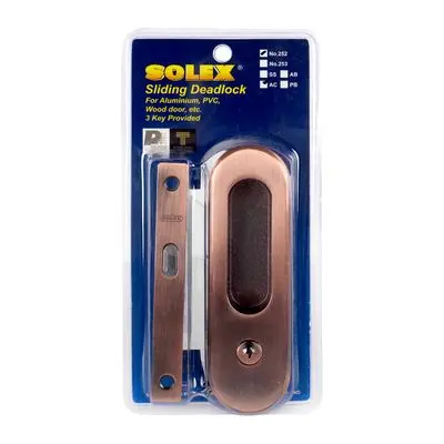 ชุดมือจับกุญแจบานเลื่อนซิงค์ SOLEX รุ่น 252 สีทองแดงรมดำ