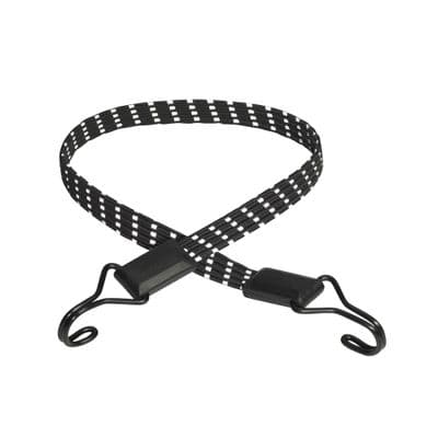 MASTER LOCK Reflective Smooth Features 80 cm Flat Bungee Cords with Wire Hooks (3229EURDAT), Black