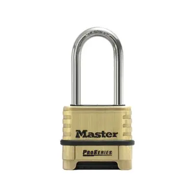 กุญแจแบบรหัส 4 หลัก คล้องคอยาวสเตนเลส MASTER LOCK รุ่น 1175EURDLHSS ขนาด 58 มม. สีทอง
