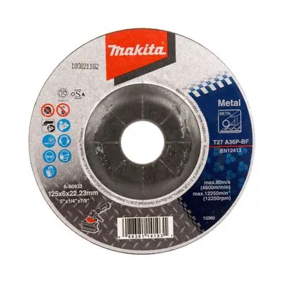 Grinding Disc MAKITA A36 A-80933 Size 5 inches x 6 mm.
