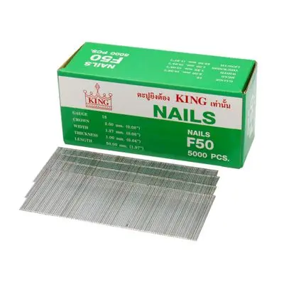Air Nail for Wood KING F50 50 mm (Pack 5,000 Pcs.) Silver