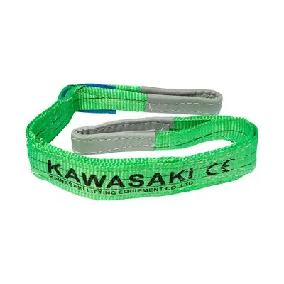 Lifting belts 2 Inch KAWASAKI CK-TYPE G-80 Capacity 2 T. Size 1 M. Green