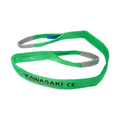 Lifting belts 2 Inch KAWASAKI CK-TYPE G-80 Capacity 2 T. Size 2 M. Green
