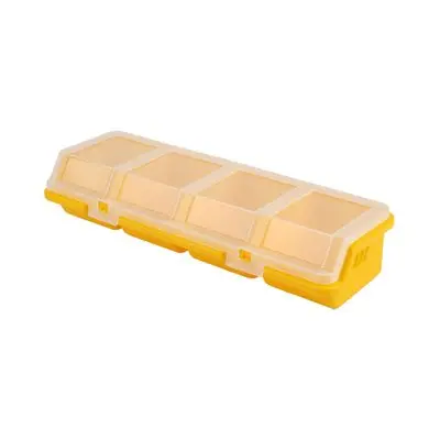 กล่องพลาสติกใส่อะไหล่ 4 ช่อง GIANT KINGKONG รุ่น HL30130 ขนาด 12.5 นิ้ว สีใส - เหลือง