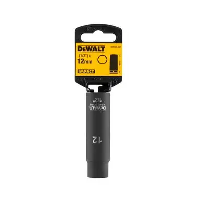 Deep Impact Socket 1/2 inch DEWALT DT7546-QZ Size 12 mm Length 75 mm Black