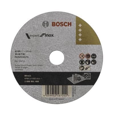 BOSCH Cutting Wheel (2608901468 Expert for Inox), 4 Inch Thickness 1 mm., Black Color