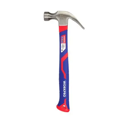 WORKPRO Curved Claw Hammer With Fiberglass Handle (WP241011), 450 gram