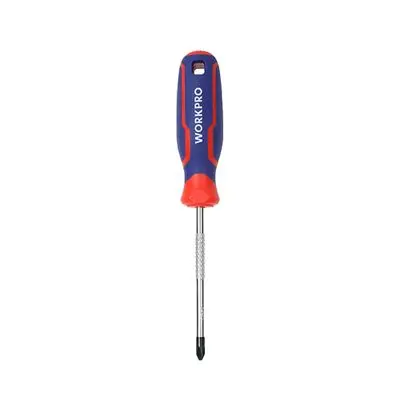 WORKPRO Screwdriver with Tri-Color Handle CR-V (WP221025), PH0 x 75 mm