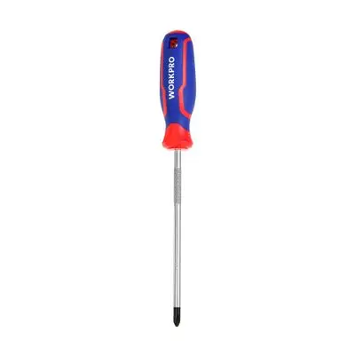 WORKPRO Screwdriver with Tri-Color Handle CR-V (WP221030), PH2 x 150 mm