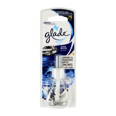 Car Air Freshener Refill GLADE SPORT Refill Cool Water Size 7 ML.