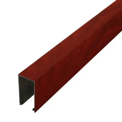 ระแนงอะลูมิเนียม U-Wall PREMIER ขนาด 2 x 1 นิ้ว ยาว 3 เมตร สีไม้สักแดง