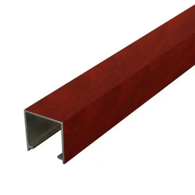 ระแนงอะลูมิเนียม U-Wall PREMIER ขนาด 1 x 1 นิ้ว ยาว 3 เมตร สีไม้สักแดง