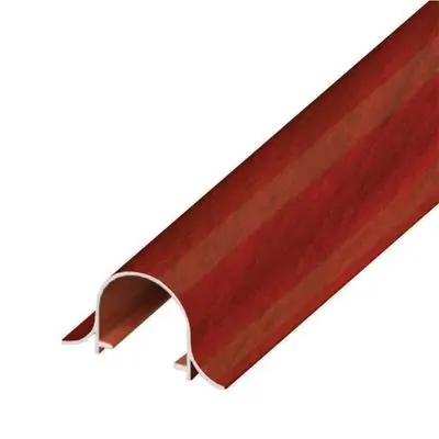 PREMIER U-Wall Aluminium Battens U-Wall Curved Style, 4.5 x 2.5 cm, Length 3 Meters, Red Teak Color