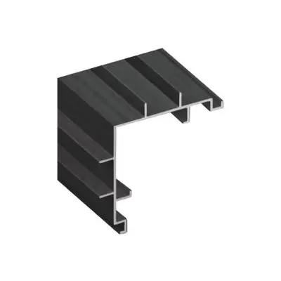 PREMIER U-Wall Aluminium Conner Base, 4.8 x 4.8 cm, Length 5 cm, Black Color