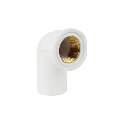 TS Faucet 90 Elbow Inner Brass Thread THAI PIPE Size 3/4 Inch White