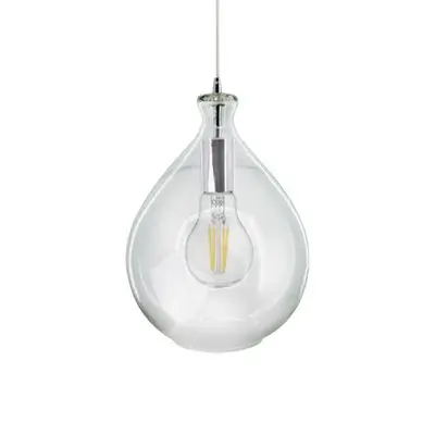 HI-TEK Glass Pendant Lamp E27x1 (JUILIA HFDJU00002), Clear