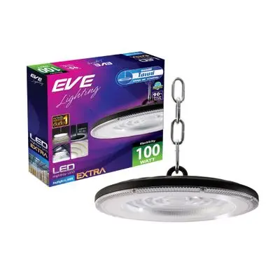 โคมไฟไฮเบย์ LED 100W Daylight EVE LIGHTING รุ่น UFO Extra 100W DL สีดำ