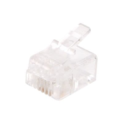 Modular Plug SANTORY No. 6P4C (Pack 4 Pcs.) Clear