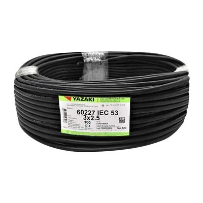 Electric Cable YAZAKI No. 60227 IEC53VCT3x2.5 Size 100 M. Black