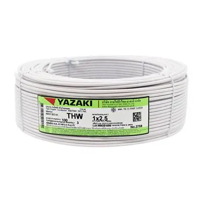 YAZAKI 60227 IEC 01 THW 1 x 2.5 Sq.mm. Electric Cable, Length 100 Meter, Blue Color