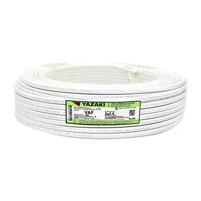 Electric Cable YAZAKI VAF 2X6 SQMM Size 100 M. White