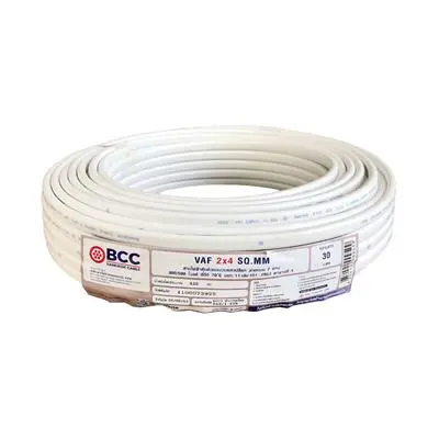 BCC VAF 2 x 1.5 Sq.mm. Electric Cable, Length 30 Meter, White Color