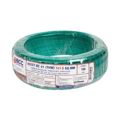 Electric Cable BCC No. 60227 IEC 01 (THW) 1.5 SQ.MM. Size 100 M.