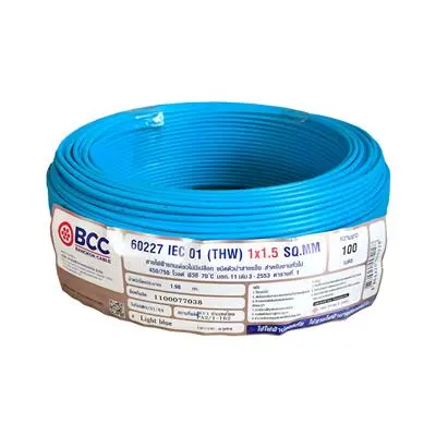 BCC 60227 IEC 01 (THW) 1 x 1.5 Sq.mm. Electric Cable, Length 100 Meter, Black Color