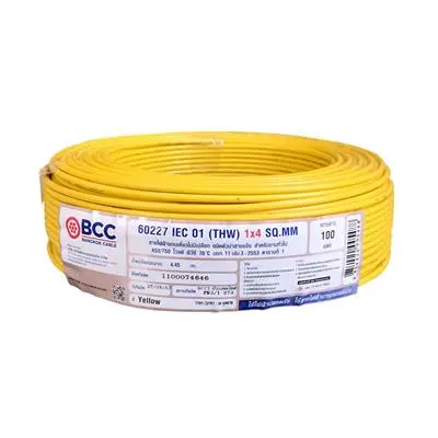Electric Cable BCC No. 60227 IEC 01 (THW) 4 SQ.MM. Size 100 M