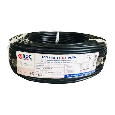 Electric Cable BCC VCT 2x1-4 SQMM. Size 100 M. BLACK
