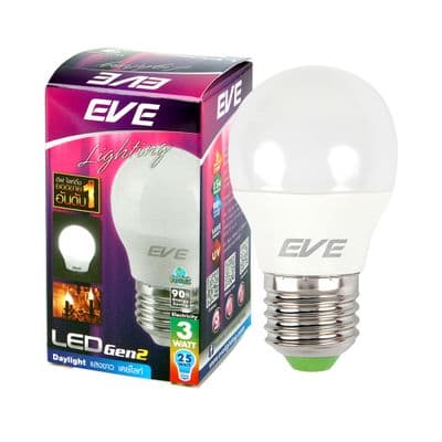 หลอดไฟ LED 3 วัตต์ Daylight EVE LIGHTING รุ่น ROUND GEN2 E27