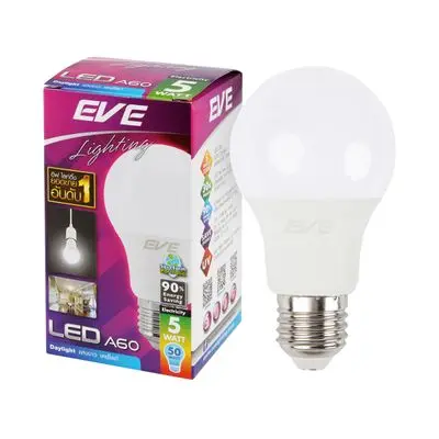 หลอดไฟ LED 5 วัตต์ Daylight EVE LIGHTING รุ่น LED A60 E27