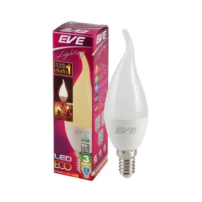 หลอดไฟ LED 3 วัตต์ Warm White EVE LIGHTING รุ่น ECO OPERA E14