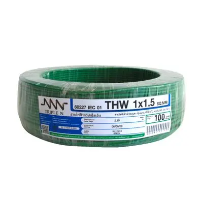 ectric Cable NNN IEC 01 THW Size1 x 1.5 Sq.mm. Length 100 Meter Black
