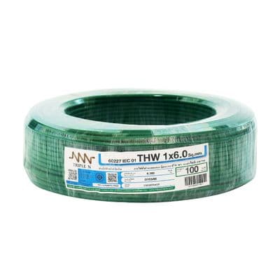 Electric Cable NNN IEC 01 THW Size 1 x 6 Sq.mm. Lenght 100 Meter L-Blue