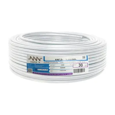 Electric Cable NNN VAF Size 2 x 2.5 Sq.mm. Length 30 Meter White