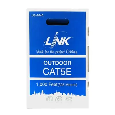 Cat5e Utp Lan Cable Out Door  LINK US - 9045 Size. 305 M. Black