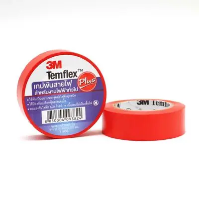 Electrical Tape 3M TEMFLEx PLUS Size 3/4 Inch x 10 M. Red