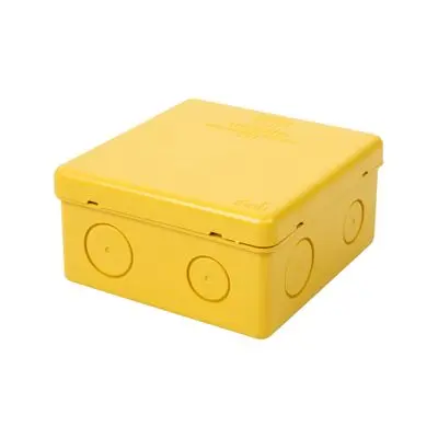 กล่องพักสายเหลี่ยม TOP ขนาด 4 x 4 นิ้ว สีเหลือง