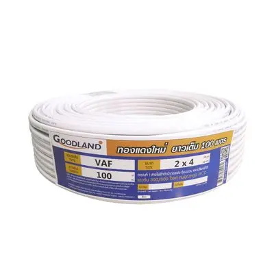 GOODLAND VAF 2 x 4 Sq.mm. Electric Cable, Length 100 Meter, White Color