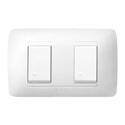 1 Way 2 Switch With Cover Plate BTICINO Bamboo SAE1200TB White