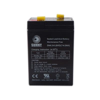 Sealed Lead Ackl Battery SUNNY SN 4.5-6 Power 6 V 4.5 A Black