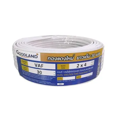 GOODLAND VAF 2 x 4 Sq.mm. Electric Cable, Length 30 Meter, White Color