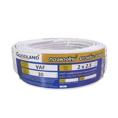 GOODLAND VAF 2 x 2.5 Sq.mm. Electric Cable, Length 30 Meter, White Color