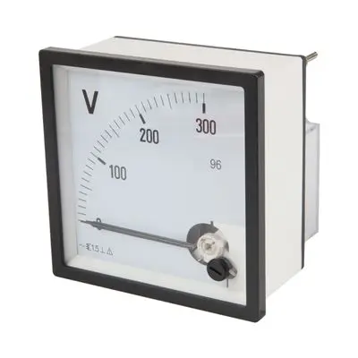 Voltmeter PL Power 300 V Size 96 x 96 MM. White