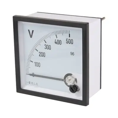 Voltmeter PL Power 500 V Size 96 x 96 MM. White